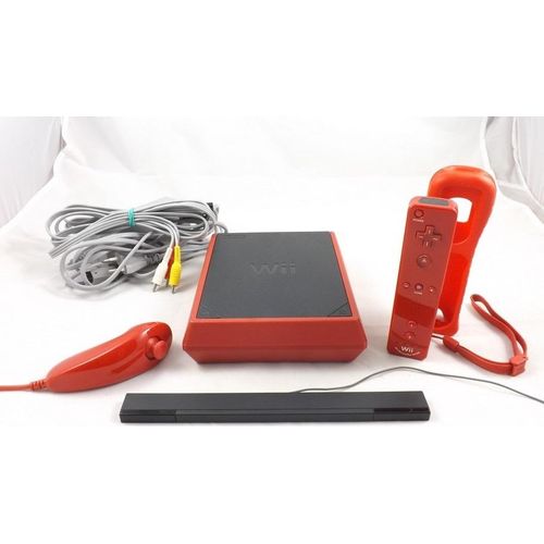 Nintendo Wii mini, Wii, Schwarz, Rot, Nunchuk