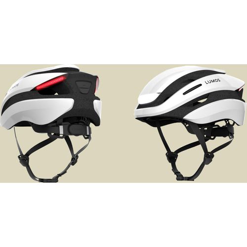 Lumos Ultra Fahrradhelm LED Helm Blinker hinten M/L 54-61cm jet white weiß