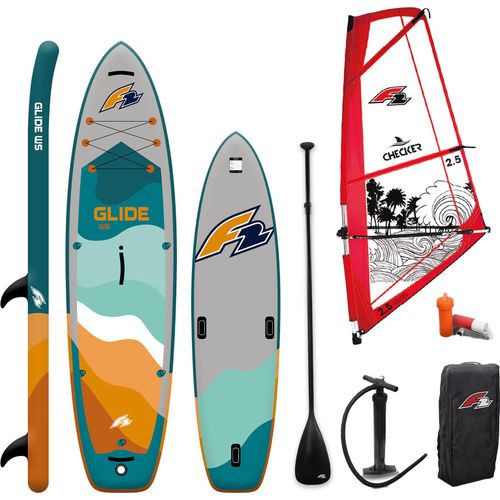 F2 Set Glide SUP 10'2" mit Windsurfsegel Checker 2,5qm