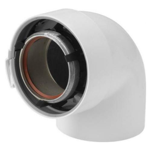 Ellenbogen aus Alu/PVC 90° 60/100