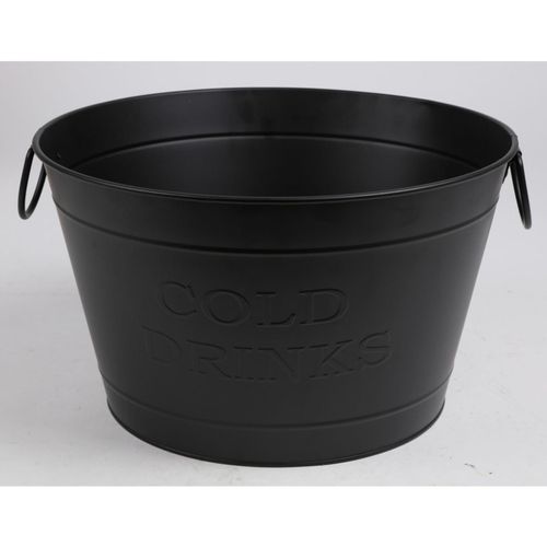 Zinkwanne Cool Drinks 24,5 L schwarz matt ca. 40x30x24 cm mit Tragegriffen 10 Stück