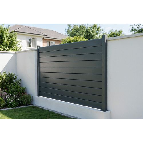 Aluminiumzaun Lamellen 4m VANO Höhe 150cm Grau