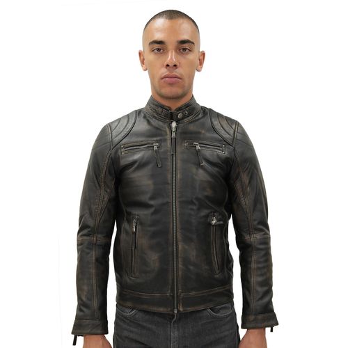 Herren Moto Leder Bikerjacke-Taiwan