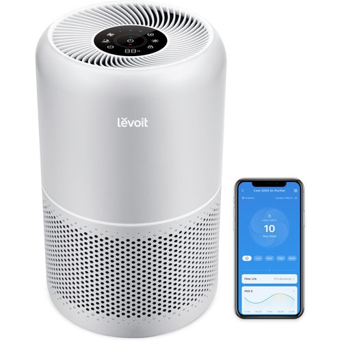 Luftreiniger LEVOIT "Core 300S Pro Smart Air Purifier", grau, B:22cm H:36cm T:22cm, Luftreiniger, Luftreiniger, 3-Stufen-HEPA-Filtersystem, leiser Reiniger für Allergiker