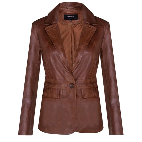 Ein-Knopf-Blazer für Damen aus Leder – Newhaven