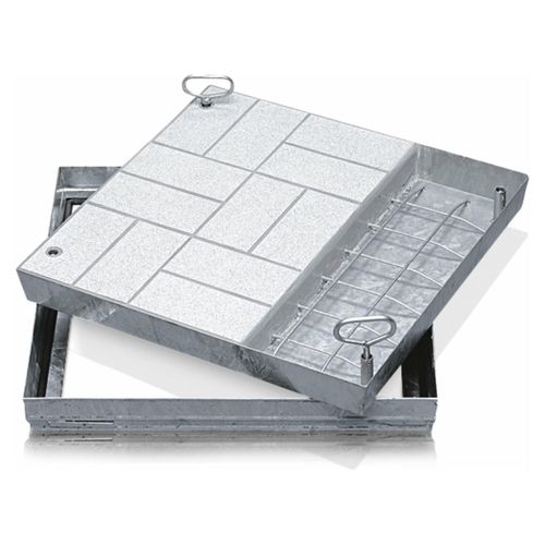 Zarges Schachtabdeckung aus Stahl mit Wanne 450 mm x 450 mm