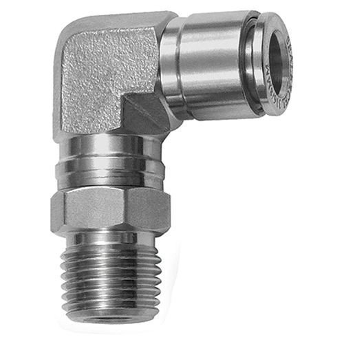 Riegler L-Steckverschraubung, drehbar, R 1/2 a., Schlauch-Ø 14, ES 1.4404