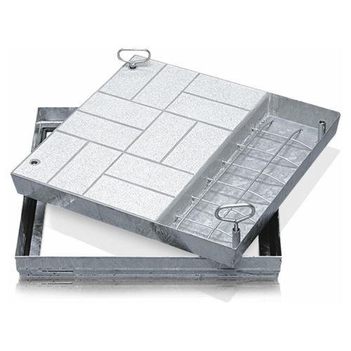 Zarges Schachtabdeckung aus Stahl mit Wanne 500 mm x 500 mm