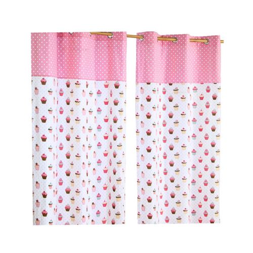 ÖSENVORHANG Cupcakes blickdicht 2er-Set, 137/228 cm