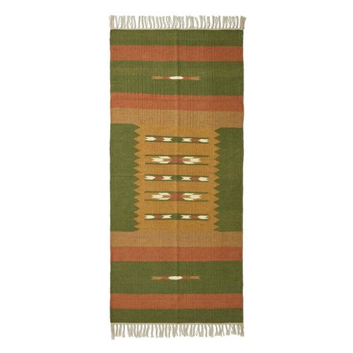 KELIM-TEPPICHLÄUFER Lundi Green 80/180 cm