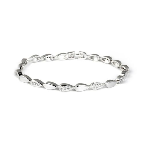 Luxenter Armband met schitterende zirkonia, afwerking in rhodium - Tanal