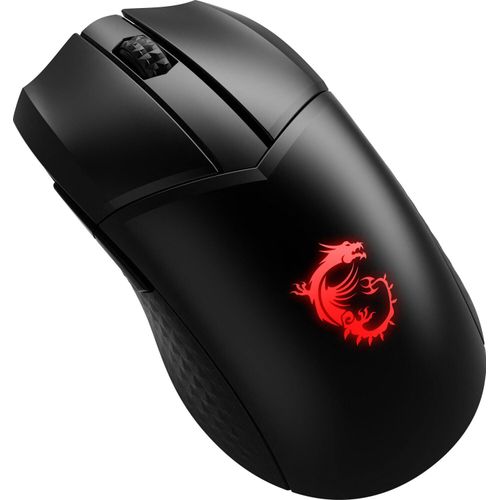 MSI Clutch GM41 Gaming-Maus - Funkfrequenz - USB 2.0 - Optisch - 6 Taste(n) - Schwarz - Kabellos - 2,40 GHz - 6400 dpi Auflösung