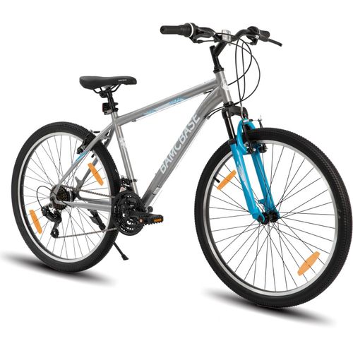 HILAND Mountainbike 26 Zoll MTB Herren Damen, mit 18 Gang, V-Bremse, Hardtail Fahrrad, Fahrräder für studentische Pendler, Grau