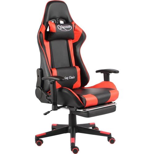Gaming-Stuhl mit Fußstütze Drehbar Rot PVC