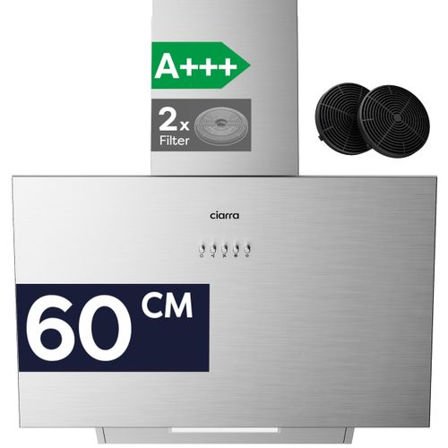 CIARRA Kopffreihaube A+++ 650 m³/h Dunstabzugshaube 60 cm Kopffreie Schräghaube LED VMS6762A