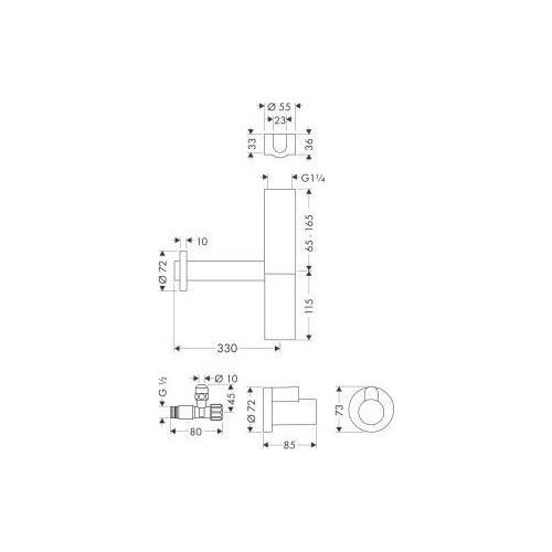 AXOR 51304330 Design Siphon Set Flowstar Axor PBC