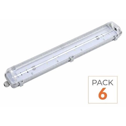 LED-Leuchtstreifen-Set, IP65, + 2 LED-Leuchtstoffröhren, 150 cm, T8, 22 W - 6er-Pack - Kaltweiß, 6000K - 8000K