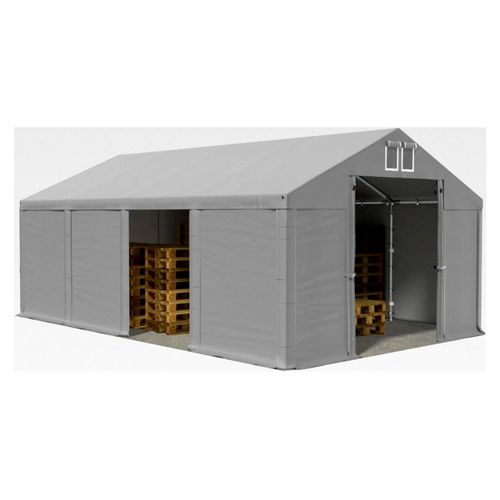 Lagerzelt 3x8m wasserdicht grau 560g/m² PVC Plane