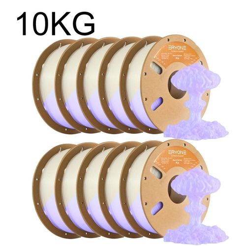 Leuchtendes PLA Filament - 3D Drucker Filament 1,75 mm - Glow in the Dark - Geringe Verformung - Für FDM 3D Drucker - Violett 10 kg