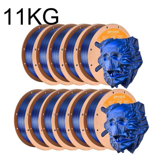 Silk PLA Filament für 3D Drucker - Hyper Speed Dual Color - 1,75 mm - Toleranz ±0,03 mm - Bis 500 mm/s Druckgeschwindigkeit - 11 kg Spule - Blau Schwarz