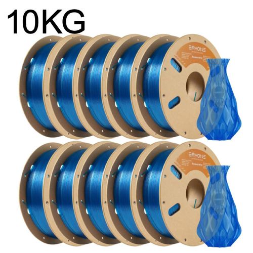 PETG 3D-Drucker Filament - 1,75 mm 10 kg Spule - Hohe Festigkeit - Maßhaltigkeit ±0,03 mm - Für FDM 3D-Drucker - Transparent Blau