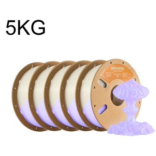 Leuchtendes PLA Filament - 3D Drucker Filament 1,75 mm - Glow in the Dark - 5 kg Spule - Geringe Verformung - Lila