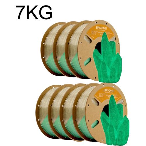 Leuchtendes PLA Filament - 3D Drucker Filament 1,75 mm - 7 kg Spule - Für FDM 3D Drucker - Grün Gelb nachleuchtend