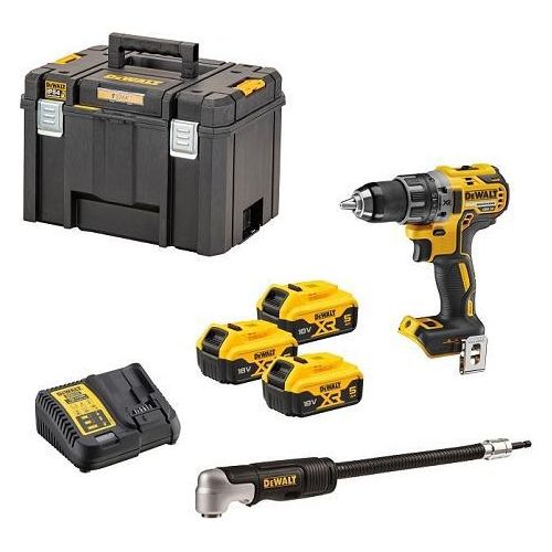DeWALT Akku-Bohrschrauber-Set DCD791P3A-QW, Akkuschrauber-Set inkl. Akkus und Zubehör - 18V 5 Ah