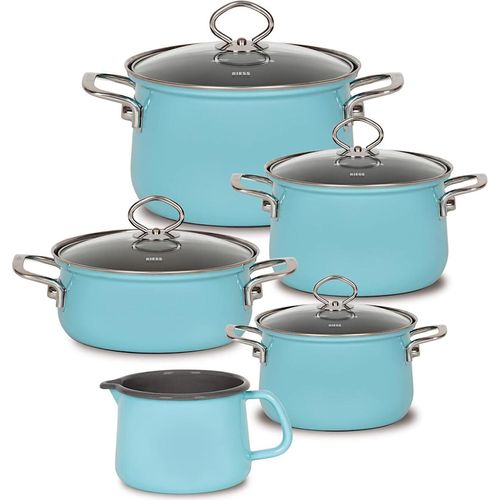 RIESS 0546-037 RIESS Emaille Spar-Set 5-tlg. Nouvelle extra stark, KRISTALLBLAU
