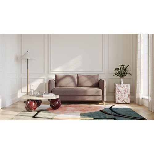 BRUNO Schlafsofa 140cm in Braun | Pillow | stabiles Massivholz & Boxspringkomfort