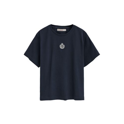 Kurzärmliges T-Shirt marineblau mit maritimer Polo Club Stickerei