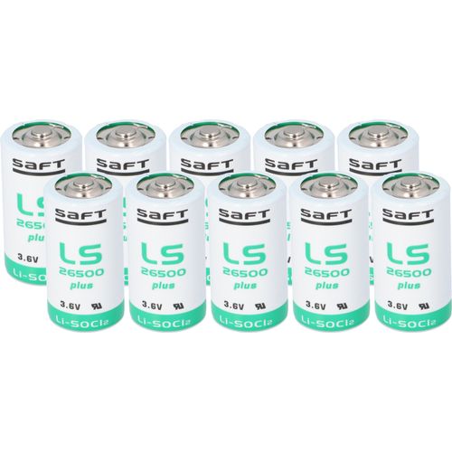 10x SAFT Lithium Batterie Baby C LS 26500 PLUS 3,6V 8,5Ah Lithium-Thionylchlorid