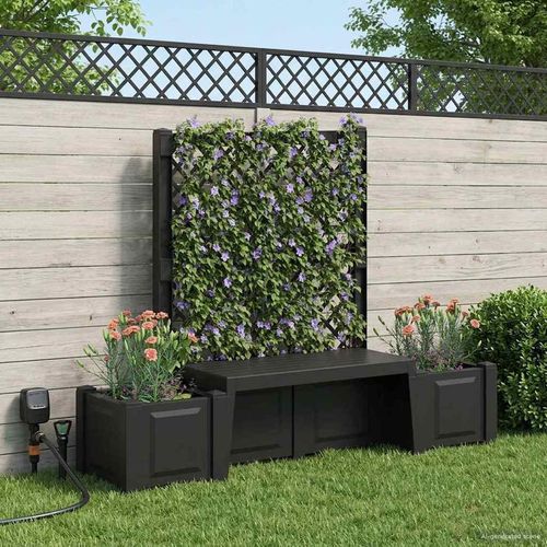 Möbel Gartenbank Kopenhagen Anthrazit 173 x 49 x 135,5 cm PP - Mülltonnenboxen CC2634