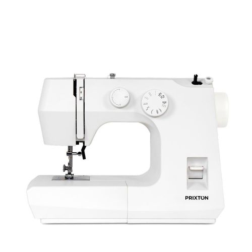 PRIXTON Nähmaschine P145, geeignet für Jeans, 4-Stufen-Knopflochfunktion, einstellbare Stichlänge, LED-Beleuchtung, Motor 50W und Metallgehäuse
