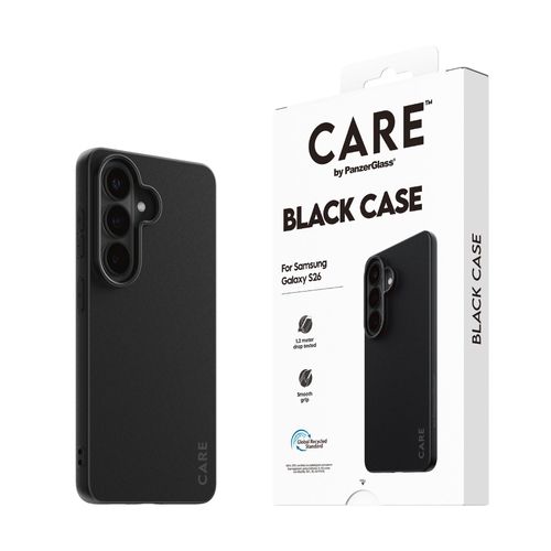 CARE BY PANZERGLASS Handyhülle "TPU Case für Samsung Galaxy S26", schwarz, Samsung Galaxy S26, Hüllen, Backcover, Schutzhülle, Handyschutzhülle, Case, Schutzcase, stoßfest