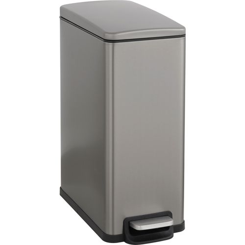 Mülleimer OTTO HOME "Joonah, Soft Close, schmal und kompakt", metal grau, B:25,5cm H:63,2cm T:51,6cm, Edelstahl, Mülleimer, Mülleimer, Nischen-Mülleimer, Treteimer, Kosmetikeimer mit Deckel