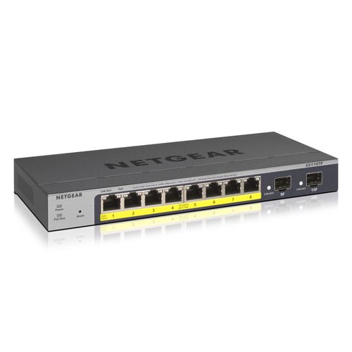 NETGEAR Netzwerk-Switch "GS110TP", schwarz, B:16,8cm H:8,8cm T:27,2cm, Netzwerk-Switches