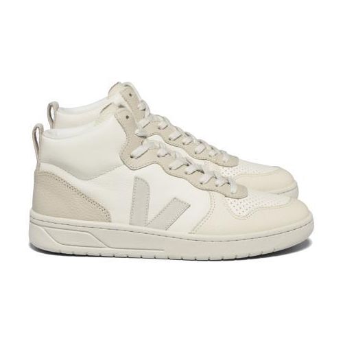 Veja Damen V-15 High-Top Sneaker aus chromfreiem Leder, Cashew und Pierre Multico