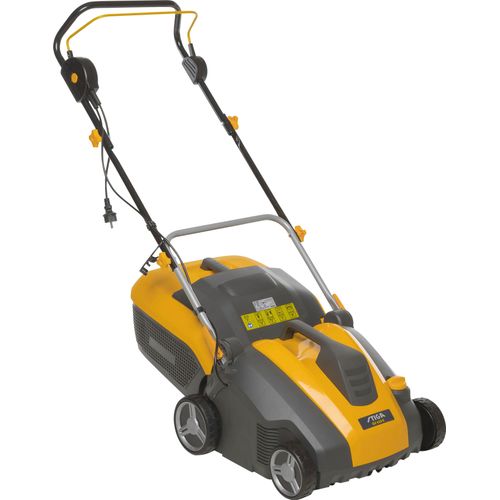 Elektro-Vertikutierer STIGA GARDEN "SV 415 E", gelb, B:54,3cm H:106,4cm T:121,5cm, Vertikutierer, 2-in-1: Vertikutierer und Rasenlüfter