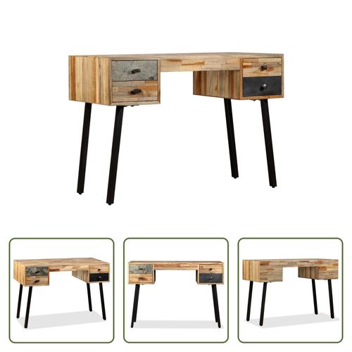 The Living Store Schreibtisch Wiederverwertetes Teak Massivholz 110 × 50 × 76 cm