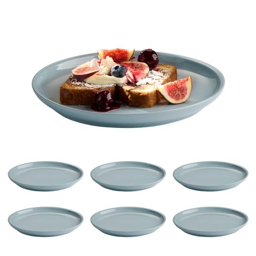 Teller APS "SNUG", blau, B:20,5cm H:2cm L:20,5cm Ø:20,5cm, Porzellan, Speiseteller, Ø 20,5 cm, H: 2 cm, Porzellan, 6 Stück