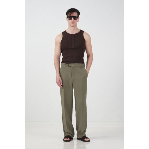 Maßgeschneiderte gerade Mid-Waist-Hosen