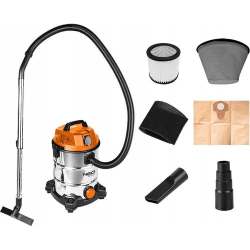 Industriestaubsauger Neo 1400W 30L Mit Steckdose Und Hepa-Filter Und Gebläse