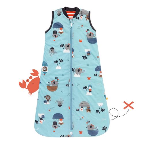 Babyschlafsack SCHLUMMERSACK "Schlafsack ohne Füßen 1.0 Tog" Gr. 90, blau (pirat), Schlafsäcke, Baby, L: 90cm, Obermaterial: 100% Baumwolle CO., L:90cm