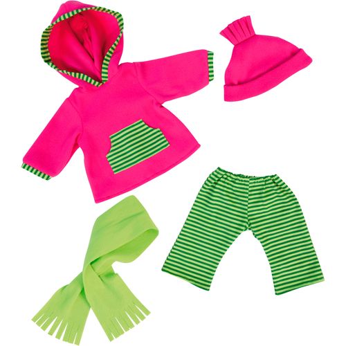 Puppenkleidung BAYER "Hose/Mütze 42-46 cm", grün (grün, pink), Puppenkleidung, Kinder