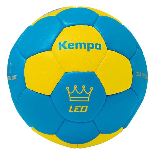 Handball KEMPA "Handball Leo Kids", kempablau, gelb, Bälle, Kinder