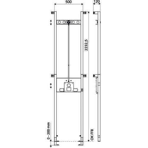 SCHELL Schell Dusche-Montagemodul MONTUS BH 223,3cm für Duschen mit Duschkopf