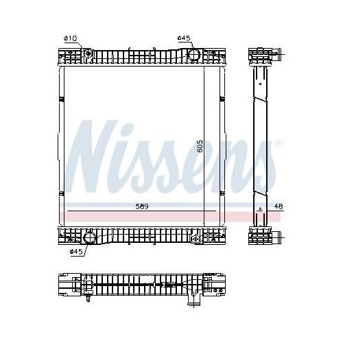 NISSENS 67184 Kühler Wasserkühler Motorkühler passend für MERCEDES-BENZ Citaro (O 530) CITARO (O 530) CITARO 2