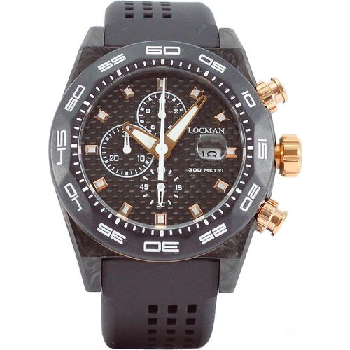 0218C09R-CWCBRGS2K Italy Herrenuhr Stealth Carbon Chronograph schwarz/rosé Ref. 0218 Locman