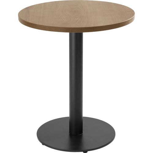Tisch rund 60 cm Schwarzfuß und helle Holzverkleidung - Oviala Rivoli